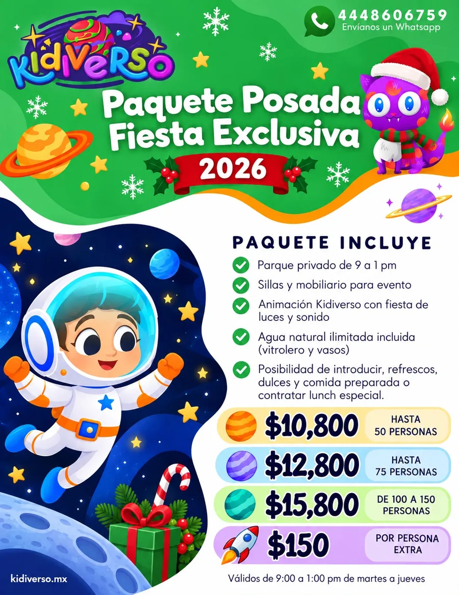 Folleto del Paquete Posada Fiesta Exclusiva 2026