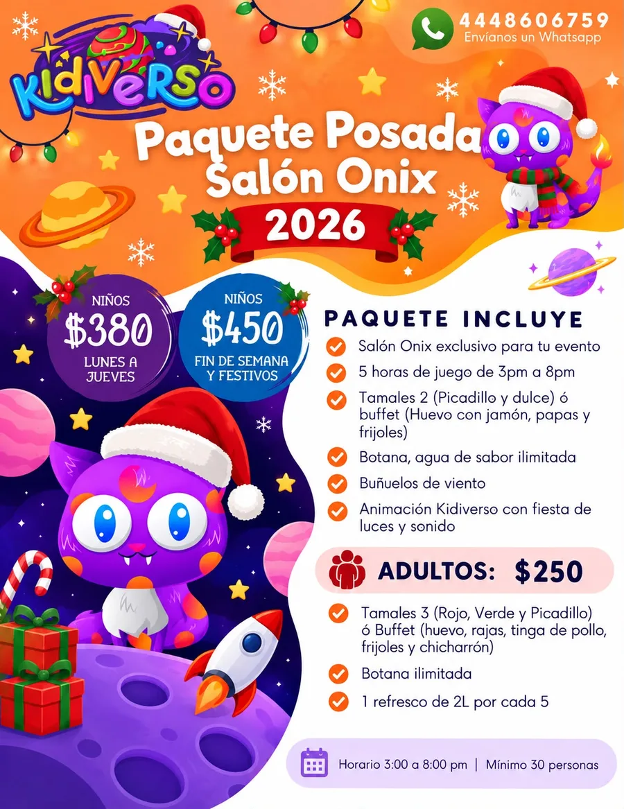 Folleto del Paquete Posada Salón Onix 2026